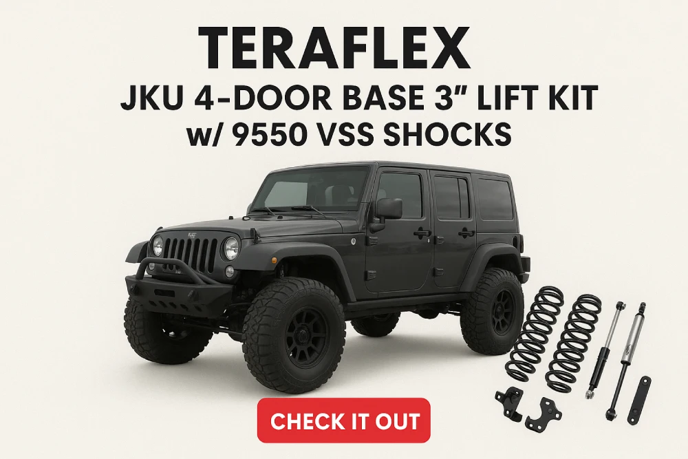 TeraFlex JKU 4-Door Base 3” Lift Kit w/ 9550 VSS Shocks